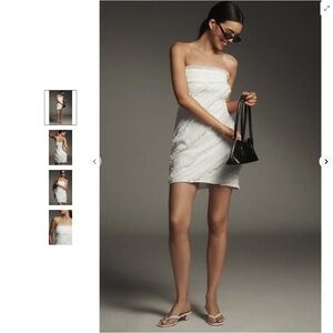 Anthropologie Endless Rose Strapless Textured Fitted Mini Dress